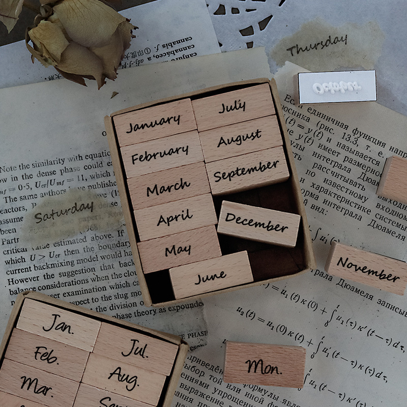Arabic Numbers Day Month Calen - Rubber Date Stamp reseña y precio