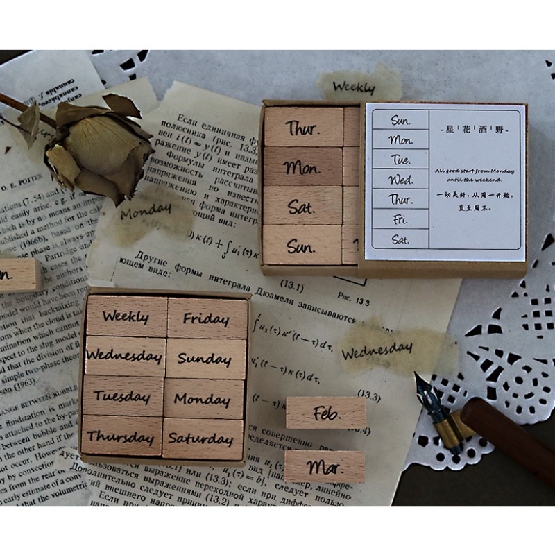Arabic Numbers Day Month Calen - Rubber Date Stamp reseña y precio